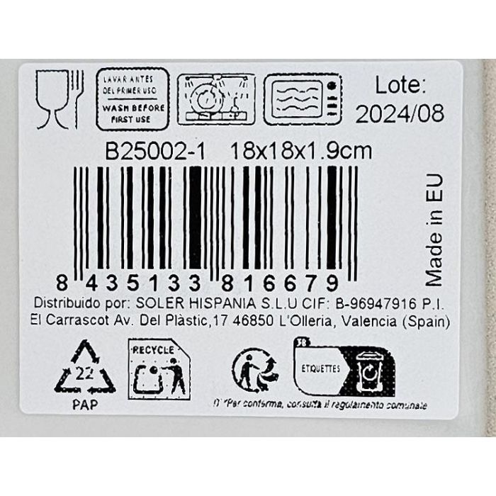 La Mediterranea Plato Postre Ivory Brillo 18 cm Elite (12 Unidades) 1