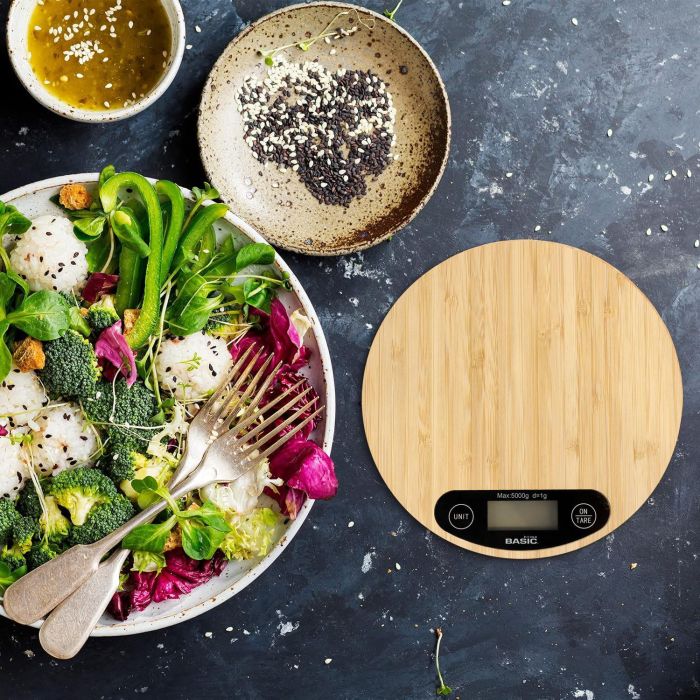 Inde Báscula Cocina Digital Redonda Bambú 5Kg Basic Home 4 Inde Báscula Cocina Digital Redonda Bambú 5Kg Basic Home 4