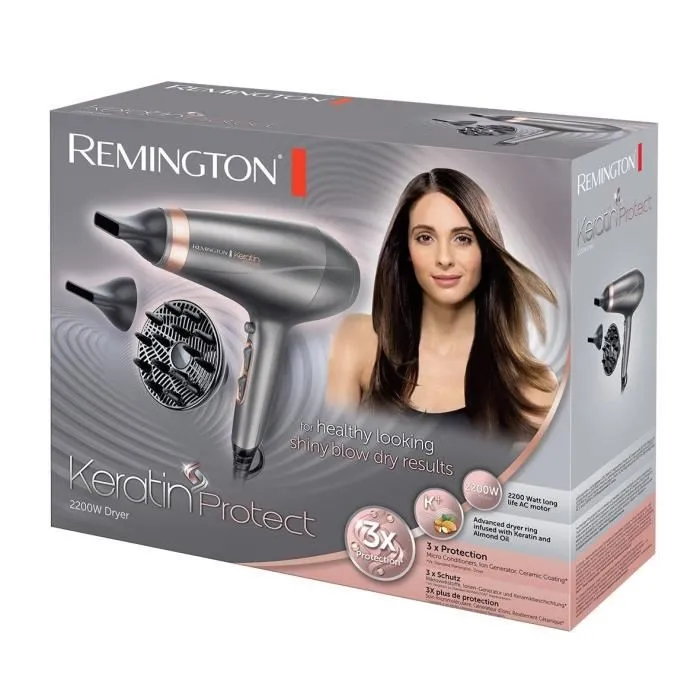 Remington AC8820 Keratin Protect Secador de Pelo 2200W con 2 Concentradores y 1 Difusor Gris 4
