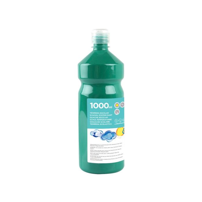 Tempera Liquida Liderpapel Escolar 1000 mL Verde Oscuro 1