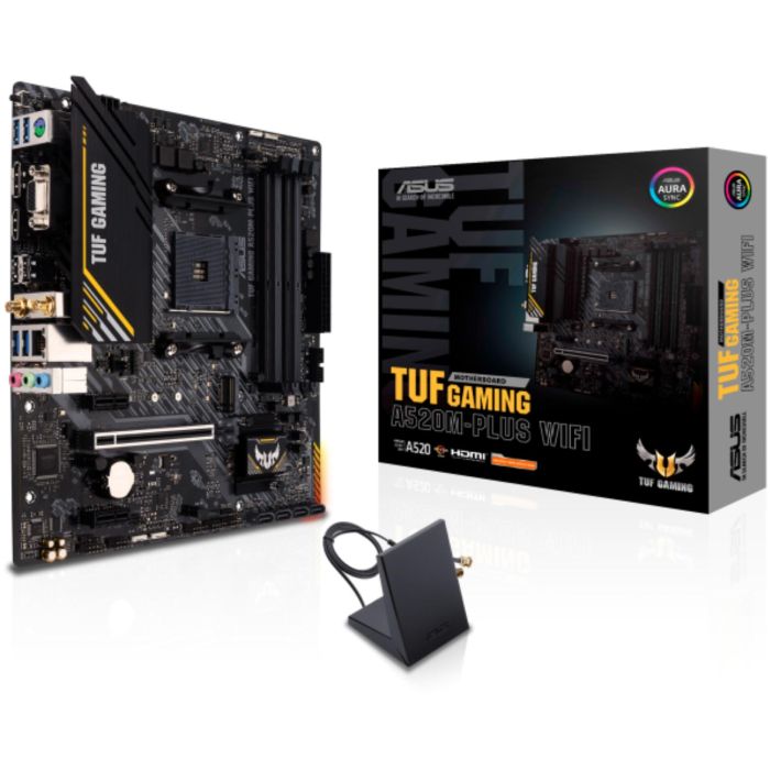 ASUS ASU4711081154273 Placa base TUF GAMING A520M-PLUS WiFi AMD A520 Ranura micro ATX AM4 0 ASUS ASU4711081154273 Placa base TUF GAMING A520M-PLUS WiFi AMD A520 Ranura micro ATX AM4 0