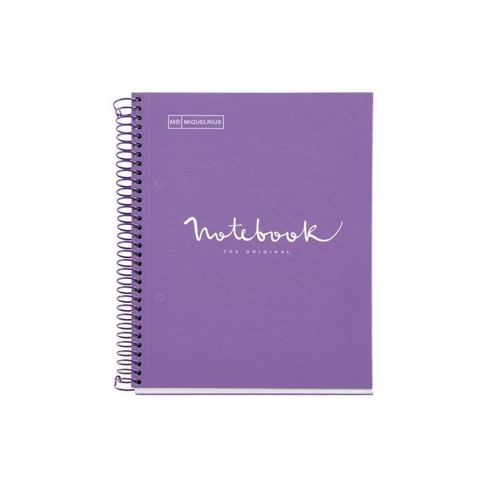Bloc Miquelrius Emotions Notebook 1 Micro.Tapa Extra A5 80H 90G Cuadric.5X5 Purpura (Set de 5)