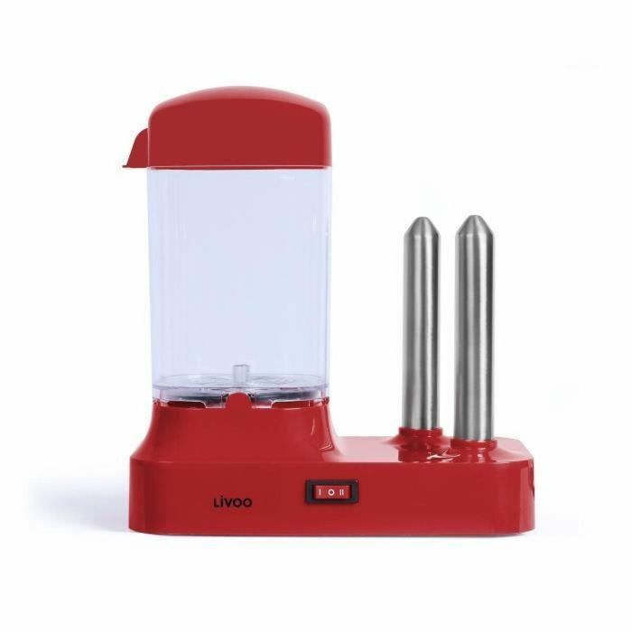 LIVOO DOC238RC Máquina para Perritos Calientes 340W - Cocción al Vapor - Capacidad para 6 Salchichas - Lista en 15 Minutos - Apto Lavavajillas
