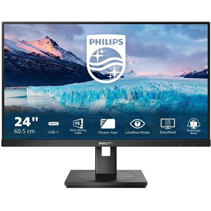 Philips 243S1 Monitor de 23.8" Full HD IPS, 1920x1080, HDMI, DisplayPort, USB-C con Power Delivery de 65W