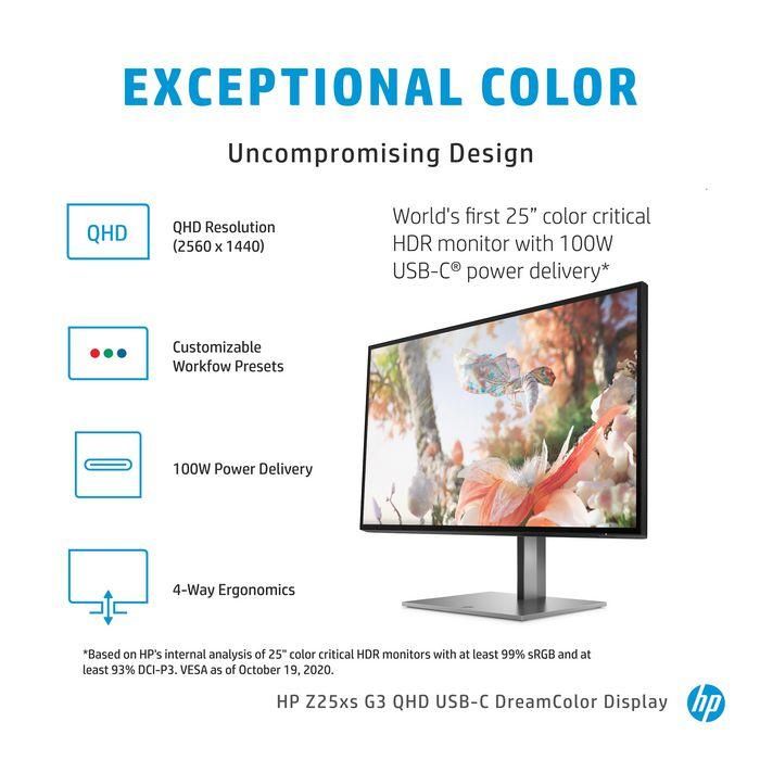 HP Z25xs G3 QHD USB-C DreamColor Monitor: Precisión de Color Extraordinaria y Diseño Perfecto 15 HP Z25xs G3 QHD USB-C DreamColor Monitor: Precisión de Color Extraordinaria y Diseño Perfecto 15