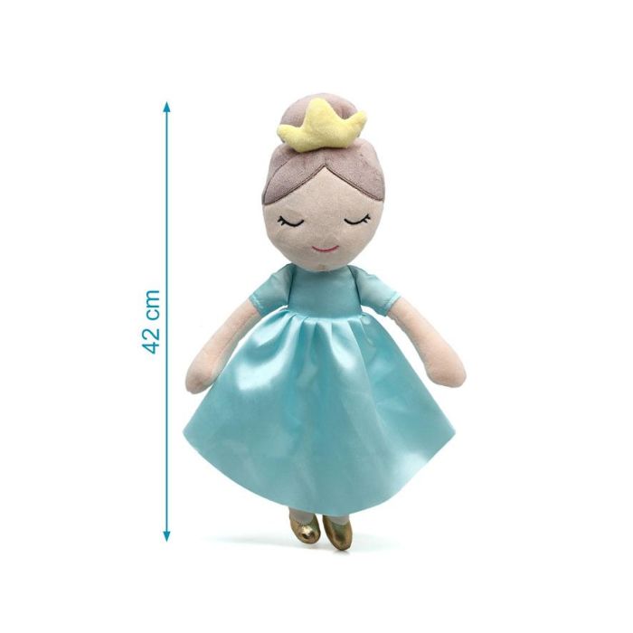 KioKids Peluche Princesa Azul 40 cm +10 Meses Muñeca de Tela para Niños 3