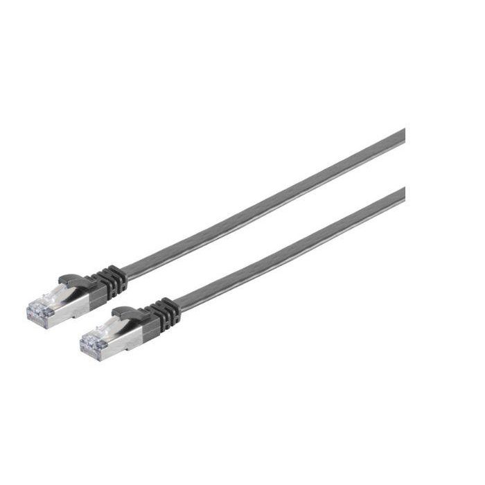 MicroConnect CAT6a U/UTP FLAT Network Cable 1m, Black MicroConnect CAT6a U/UTP FLAT Network Cable 1m, Black