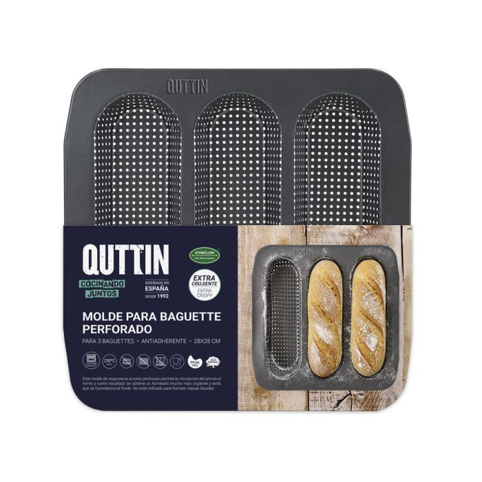 Molde para 3 Baguettes Grandes Perforado 28x28 cm - Quttin (6 Unidades) 7 Molde para 3 Baguettes Grandes Perforado 28x28 cm - Quttin (6 Unidades) 7