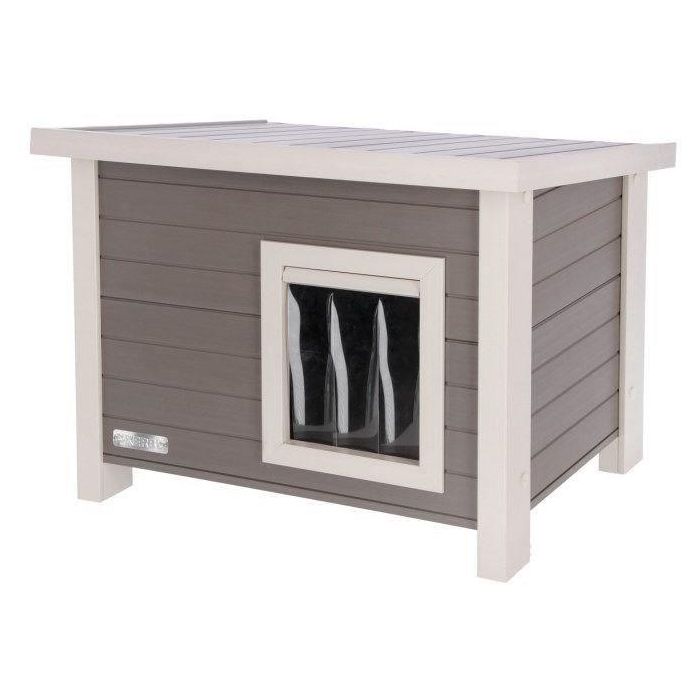 Casa para gatos - KERBL - ECO Eli - Gris / Blanco - 57 x 45 x 43 cm