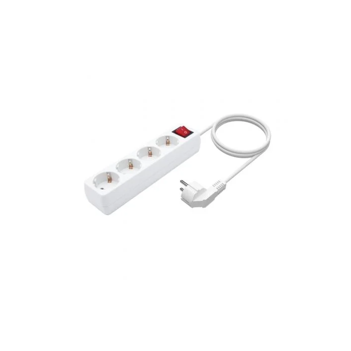 Aisens Base Múltiple 4 Tomas con Interruptor y Cable 3x1.5mm², Blanco, 1.4M 1