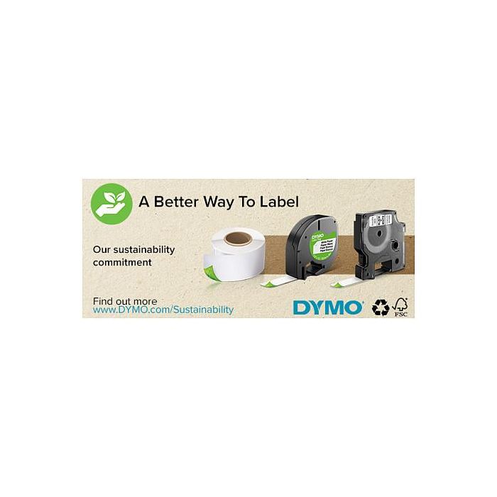 Dymo 45013 Cinta de Transferencia Térmica D1, Etiquetas Estándar Negro sobre Blanco 12 mm x 7 m, Poliéster Autoadhesiva, Rotuladora LabelManager 6