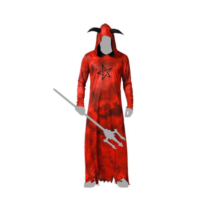 Disfraz Demonio Rojo con Túnica y Capucha para Hombre Adulto 4 Disfraz Demonio Rojo con Túnica y Capucha para Hombre Adulto 4