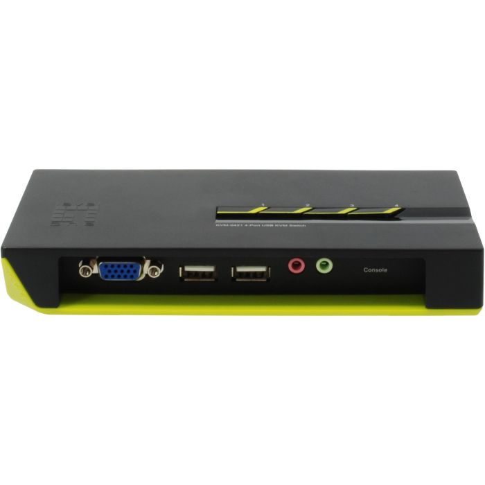 LevelOne Switch KVM 4 Puertos VGA USB Audio 2048x1536 Pixeles Negro Verde 4