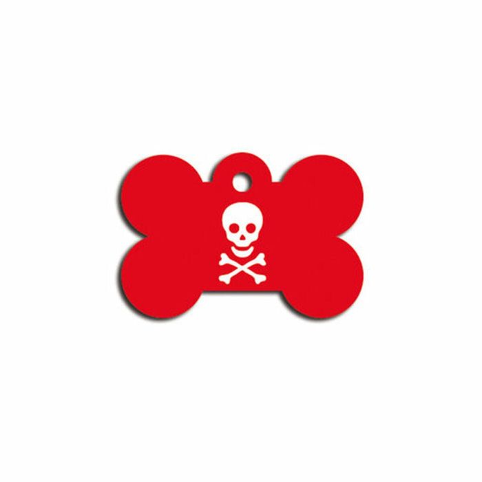 Placa identificativa para collar Imarc Bone Rojo 1