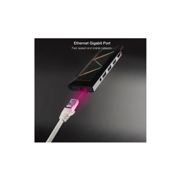 Nano Cable 10.16.0901 Docking USB Tipo-C 9 en 1: 3xUSB-A, USB-C PD, HDMI, RJ45, Lector SD/TF, Audio