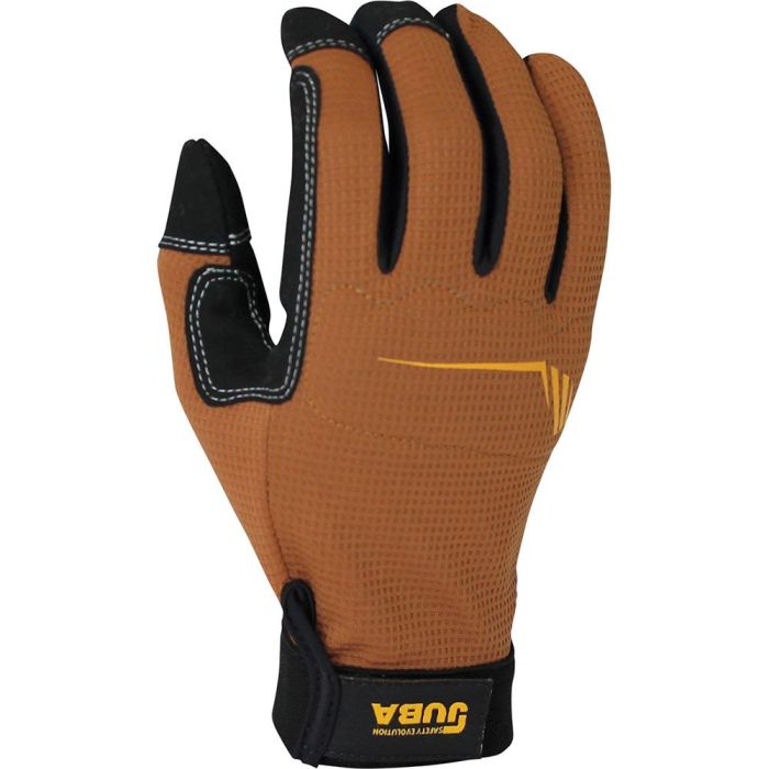 Juba Guante de Trabajo Mecanix Táctil para Pantallas Piel Sintética Spandex con Refuerzo PVC y Acolchado Nudillos Marrón/Negro Talla 9 1 Juba Guante de Trabajo Mecanix Táctil para Pantallas Piel Sintética Spandex con Refuerzo PVC y Acolchado Nudillos Marrón/Negro Talla 9 1