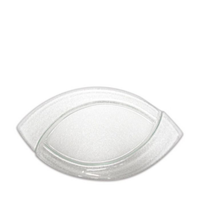 Zoom Fuente Oval 35x21 cm de Vidrio Transparente para Servir Pasteles y Canapés (Set de 6)