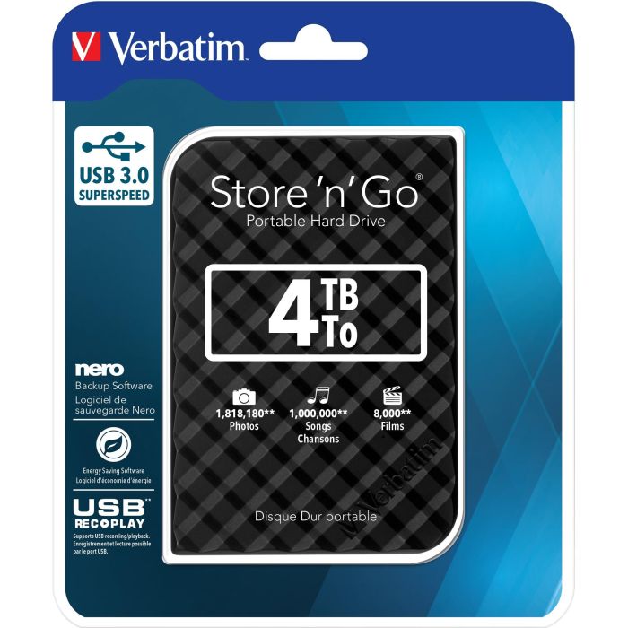 Verbatim Store'n Save Gen2 Disco Duro Externo 4TB USB 3.0 2.5" Negro 3 Verbatim Store'n Save Gen2 Disco Duro Externo 4TB USB 3.0 2.5" Negro 3