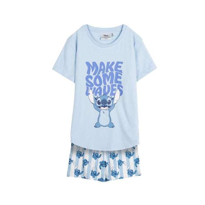 Cerdá Pijama corto Stitch de single jersey, talla 10 años, color azul 0 Cerdá Pijama corto Stitch de single jersey, talla 10 años, color azul 0