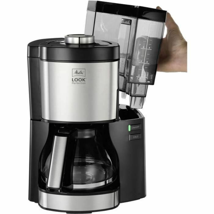 Melitta 1025-06 Cafetera de Filtro Look V Perfección, AromaSelector, 10 Tazas, Antigoteo, Depósito Extraíble, Acero Inoxidable, Negra 2