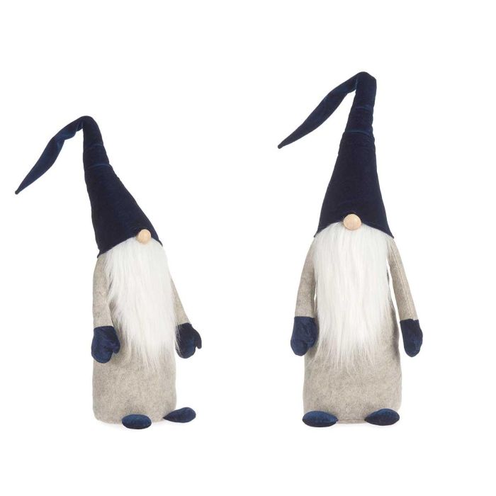 Gnomo de Terciopelo Azul Oscuro 100 cm con Gorro - Krist+ (8 Unidades)
