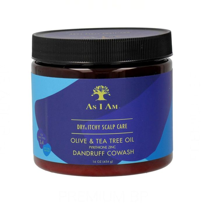 As I Am Dry & Itchy Scalp Care Olive & Tea Tree Oil Dandruff Cowash 454 g - Combate y previene la caspa As I Am Dry & Itchy Scalp Care Olive & Tea Tree Oil Dandruff Cowash 454 g - Combate y previene la caspa