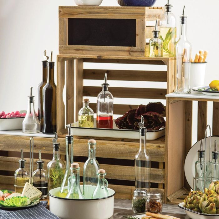 TABLECRAFT - RCBCRATE1 - SET de 3 CAJAS - ELEVADORES - Madera / Pizarra 2 TABLECRAFT - RCBCRATE1 - SET de 3 CAJAS - ELEVADORES - Madera / Pizarra 2