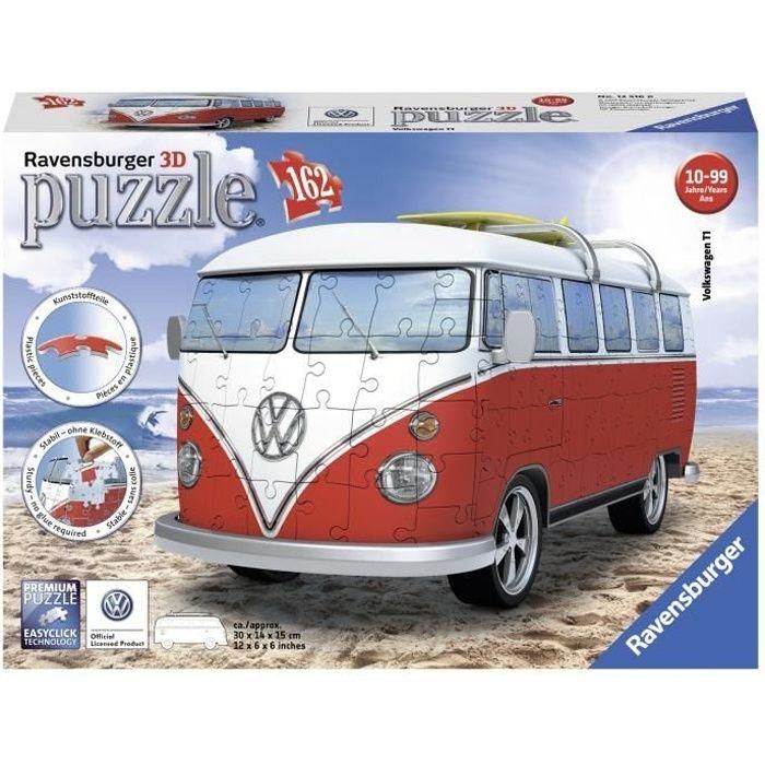 RAVENSBURGER 3D Puzzle Volkswagen Combi T1 162 piezas RAVENSBURGER 3D Puzzle Volkswagen Combi T1 162 piezas