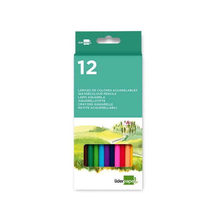 Lapices De Colores Acuarelables Liderpapel Caja De 12 Unidades Colores Surtidos 1