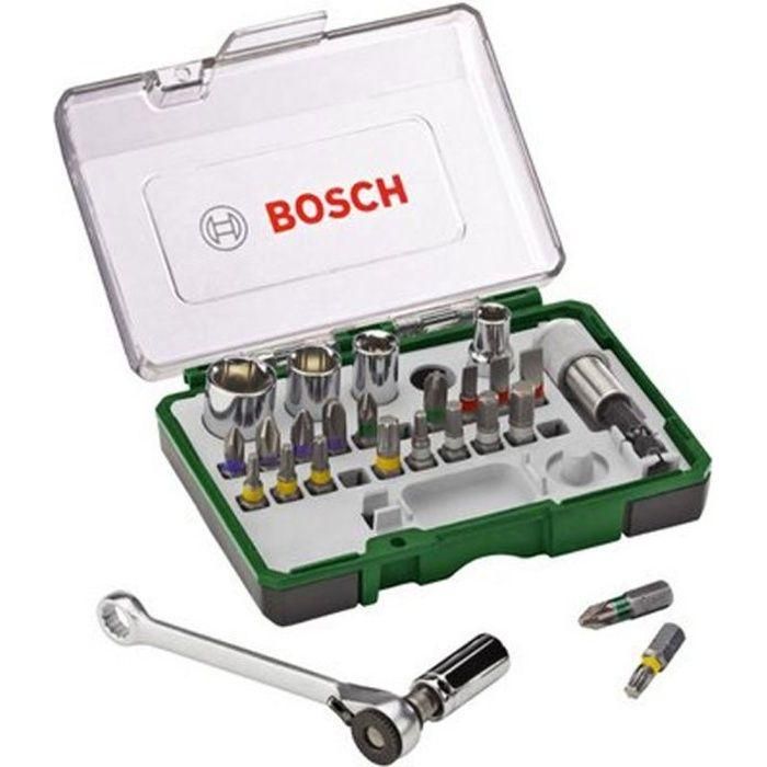 Juego de atornillar BOSCH Color. 27 piezas + trinquete Juego de atornillar BOSCH Color. 27 piezas + trinquete