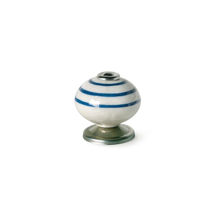 Rei Pomos redondos para mueble e501, 4 unid., metal-porcelana, acabado azul, Ø40x36mm Rei Pomos redondos para mueble e501, 4 unid., metal-porcelana, acabado azul, Ø40x36mm