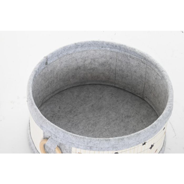 DKD Home Decor Cesta Ropa Set de 4 Blanco Gris Bambu Fieltro 31 x 42 x 41 cm 2