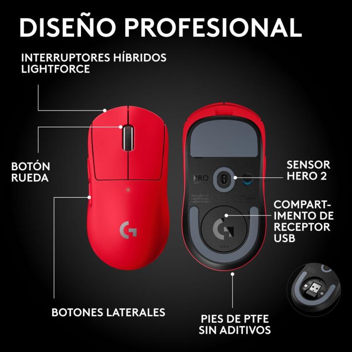 Ratón Logitech 910-007551 Rojo 44000 dpi 12