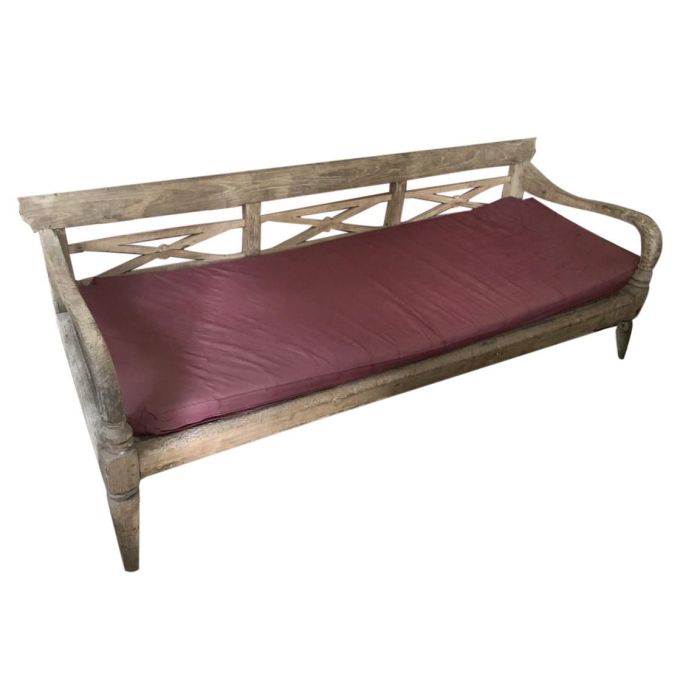 DKD Home Decor Benches 2c24 Banco de Teca Maciza Marrón Oscuro Tallado, 189x70x75 cm, Altura Asiento 44 cm 1