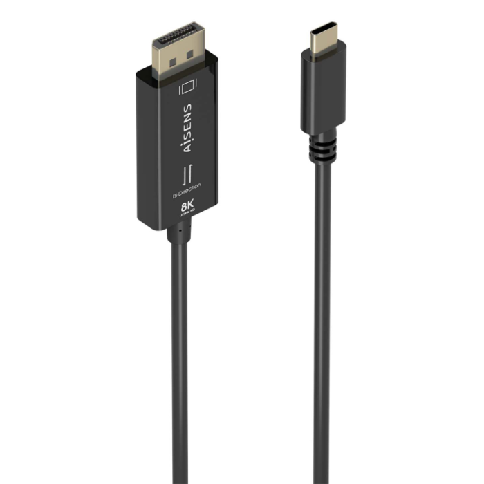 Cable Conversor Aisens A109-0879/ USB Tipo-C Macho - DisplayPort Macho/ 1.8m/ Negro Cable Conversor Aisens A109-0879/ USB Tipo-C Macho - DisplayPort Macho/ 1.8m/ Negro