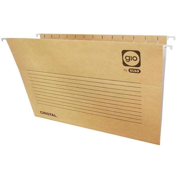 Gio Carpeta Colgante Visor Superior Cristal Kraft Bicolor Cartulina Folio Con Etiquetas -25U-