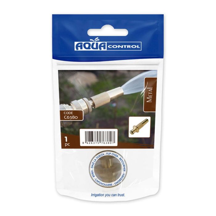 Aqua Control Lanza de riego regulable de latón zincado con acople estándar 2