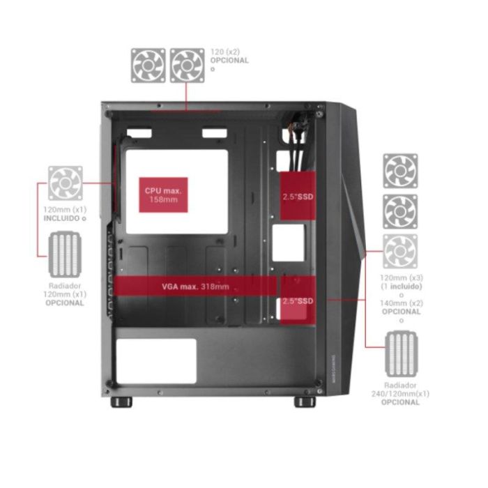 Caja Gaming Semitorre Mars Gaming MC777 3
