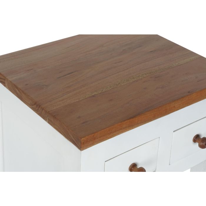 DKD Home Decor Mesita De Noche Urban Blanco Marron Mango Acacia 45 x 40 x 60 cm 1