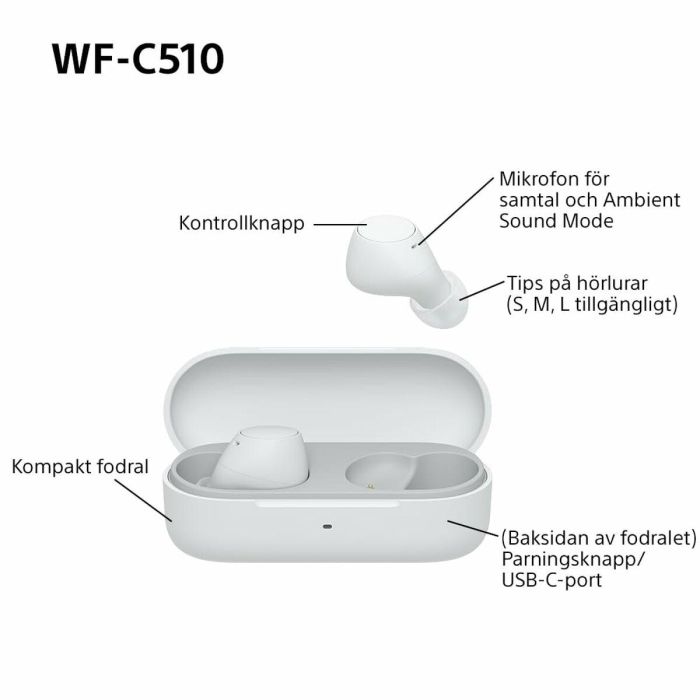 Auriculares Bluetooth Sony WF-C510 Blanco 38 Auriculares Bluetooth Sony WF-C510 Blanco 38