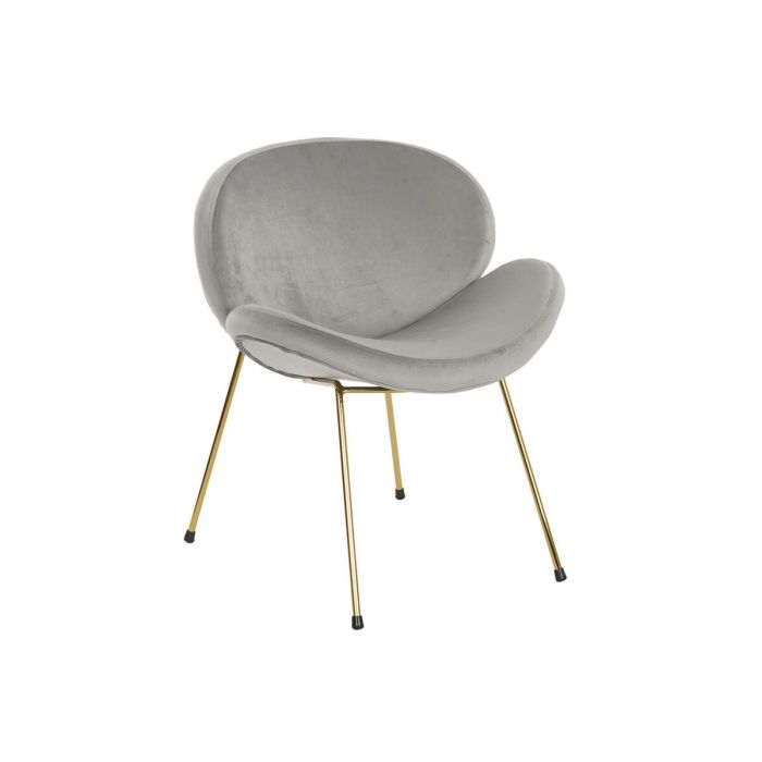 Silla Chic DKD Home Decor Gris Claro Dorado 58 x 73 x 62 cm Silla Chic DKD Home Decor Gris Claro Dorado 58 x 73 x 62 cm