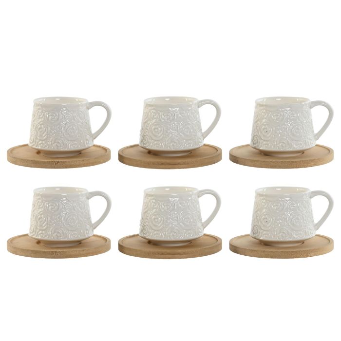 Cafe Basicos DKD Home Decor Blanco 6.6 x 5.7 x 8.6 cm Set de 6