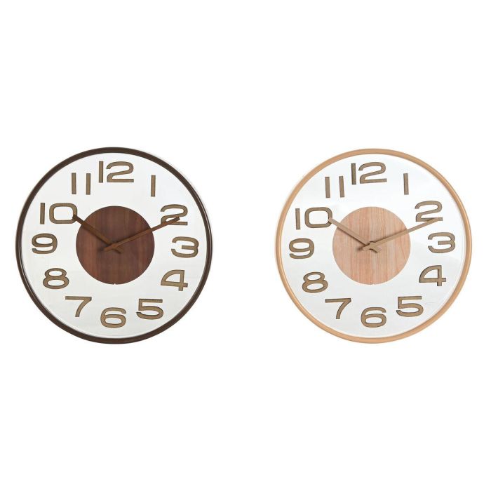 Reloj Pared Scandi DKD Home Decor Natural Marron 4.7 x 30 x 30 cm (2 Unidades) Reloj Pared Scandi DKD Home Decor Natural Marron 4.7 x 30 x 30 cm (2 Unidades)