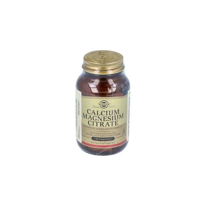 SOLGAR Calcio Magnesio Citrato 50 Comprimidos para Huesos. Fórmula de asimilación avanzada. Apto para veganos.