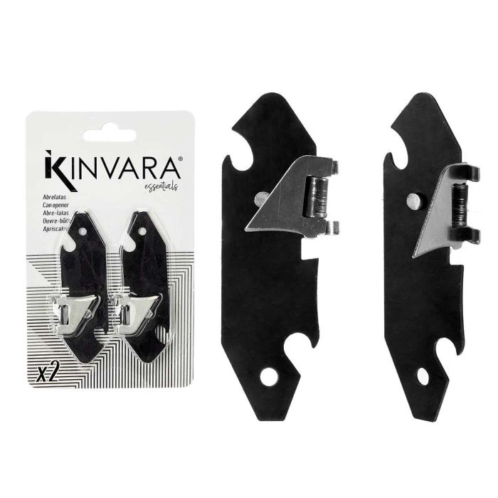 Abrelatas Kinvara - Pack de 2 unidades - 9x15x1.5 cm - Negro (48 Unidades) Abrelatas Kinvara - Pack de 2 unidades - 9x15x1.5 cm - Negro (48 Unidades)