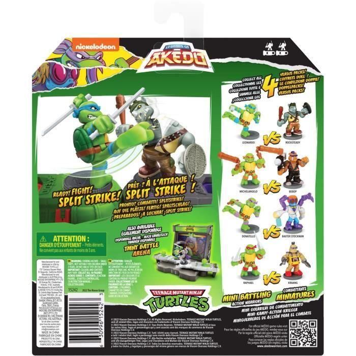 Figuras Raphael vs Rocksteady - Akedo - Moose Toys 2 Figuras Raphael vs Rocksteady - Akedo - Moose Toys 2