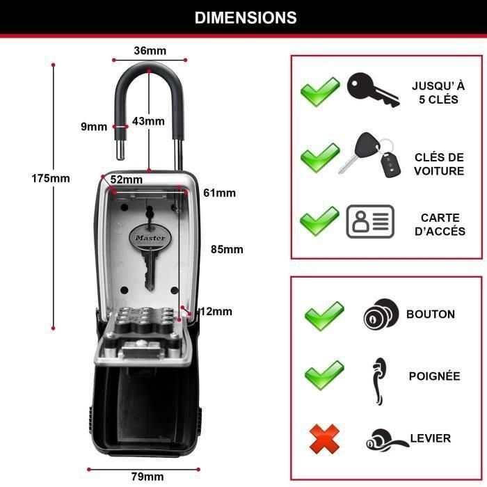 Master Lock 5420EURD Caja de llaves con grillete retráctil 3 Master Lock 5420EURD Caja de llaves con grillete retráctil 3