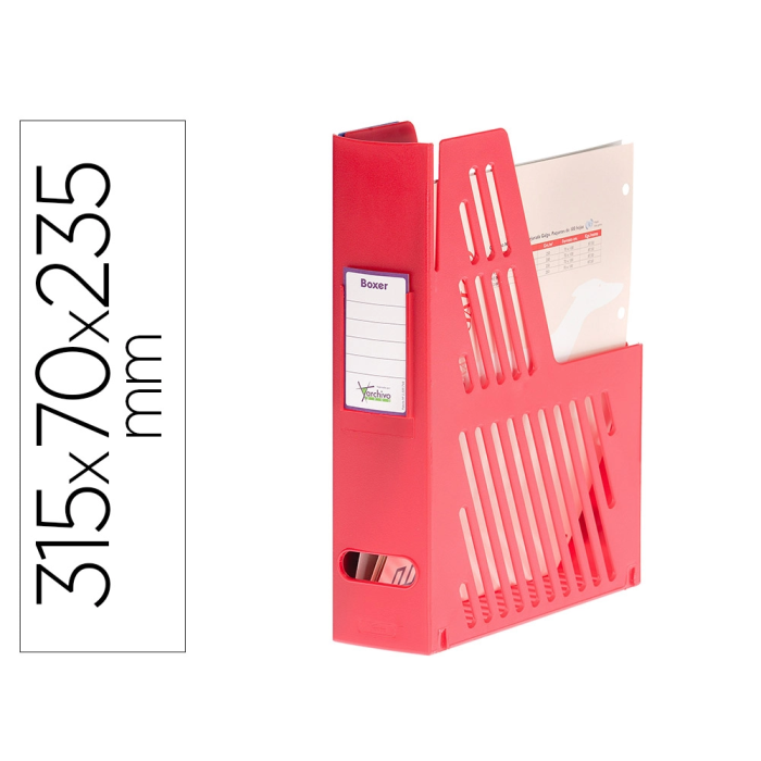 Archivo 2000 Revistero para archivo con tarjetero identificador, rojo, 240x75x315 mm 0 Archivo 2000 Revistero para archivo con tarjetero identificador, rojo, 240x75x315 mm 0