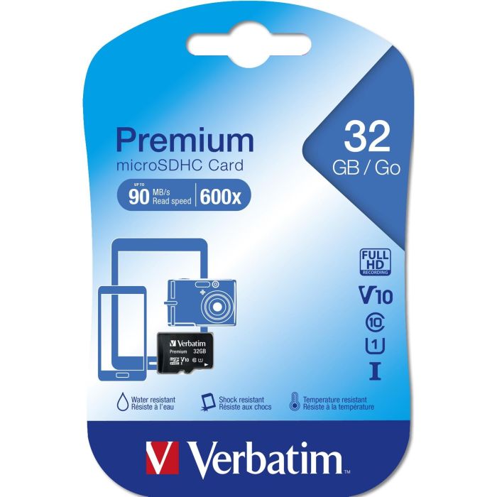 Verbatim Tarjeta de Memoria MicroSDHC 32GB Class 10 (SDHC) para Móviles, Cámaras Digitales, GPS y Adaptador SD 1