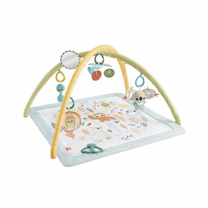 Manta gimnasio animales fisher-price sensimals. con 6 juguetes sensoriales portatiles. 6